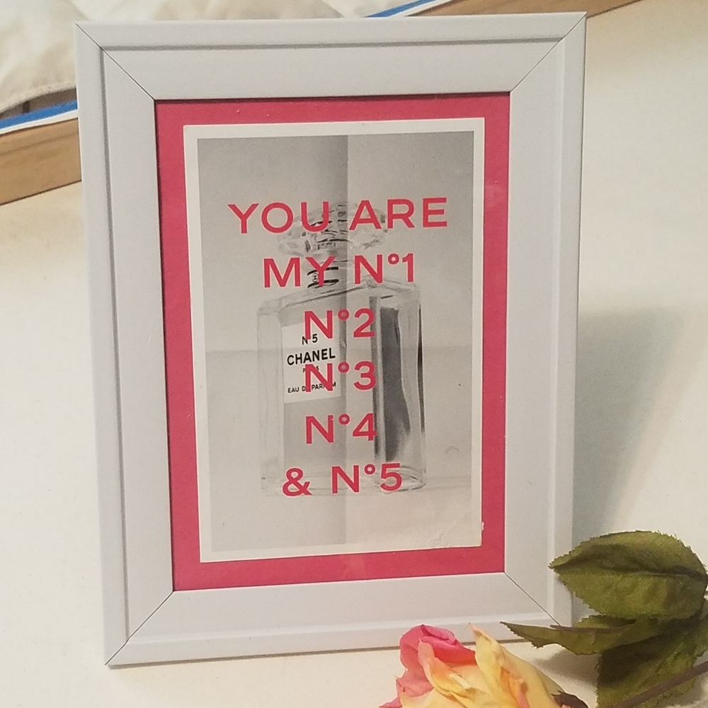Framed Chanel perfume art